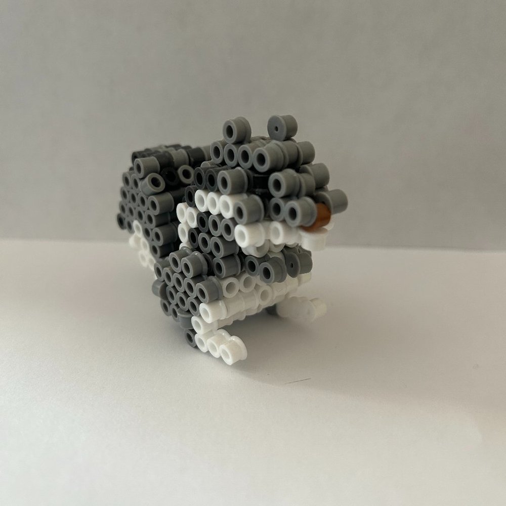3D Perler Bead Figurine of a Squirrel